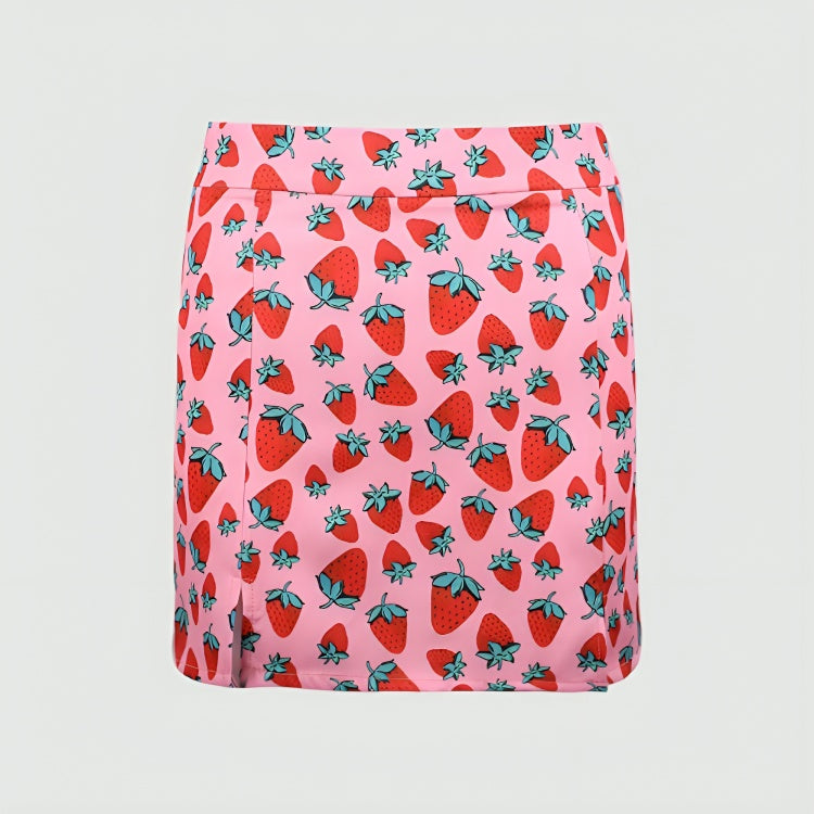 pink strawberry skirt