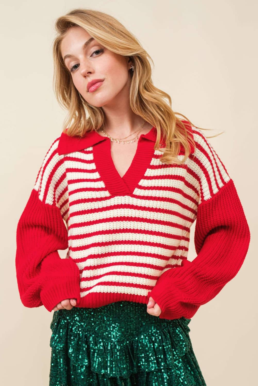 red striped sweater women's