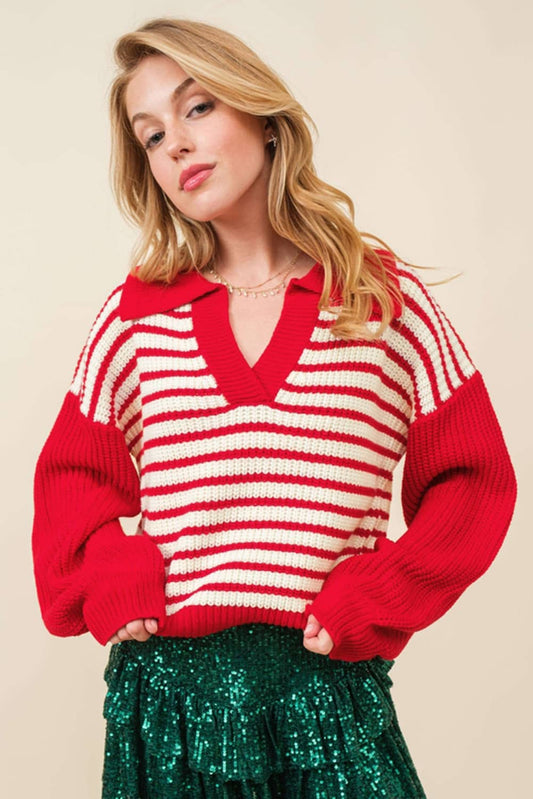 red striped sweater women's Red