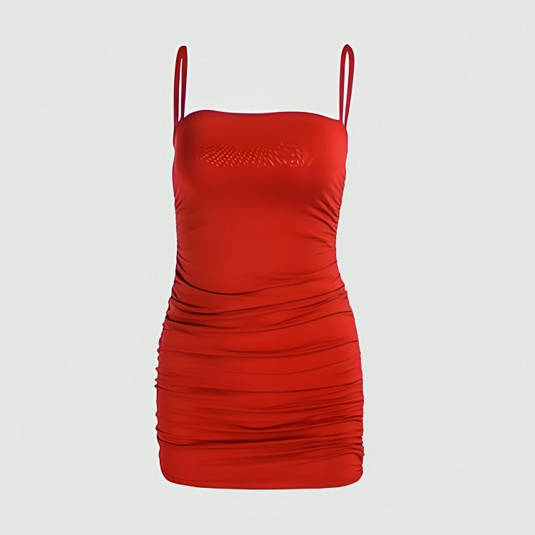 spaghetti strap dress bodycon Red