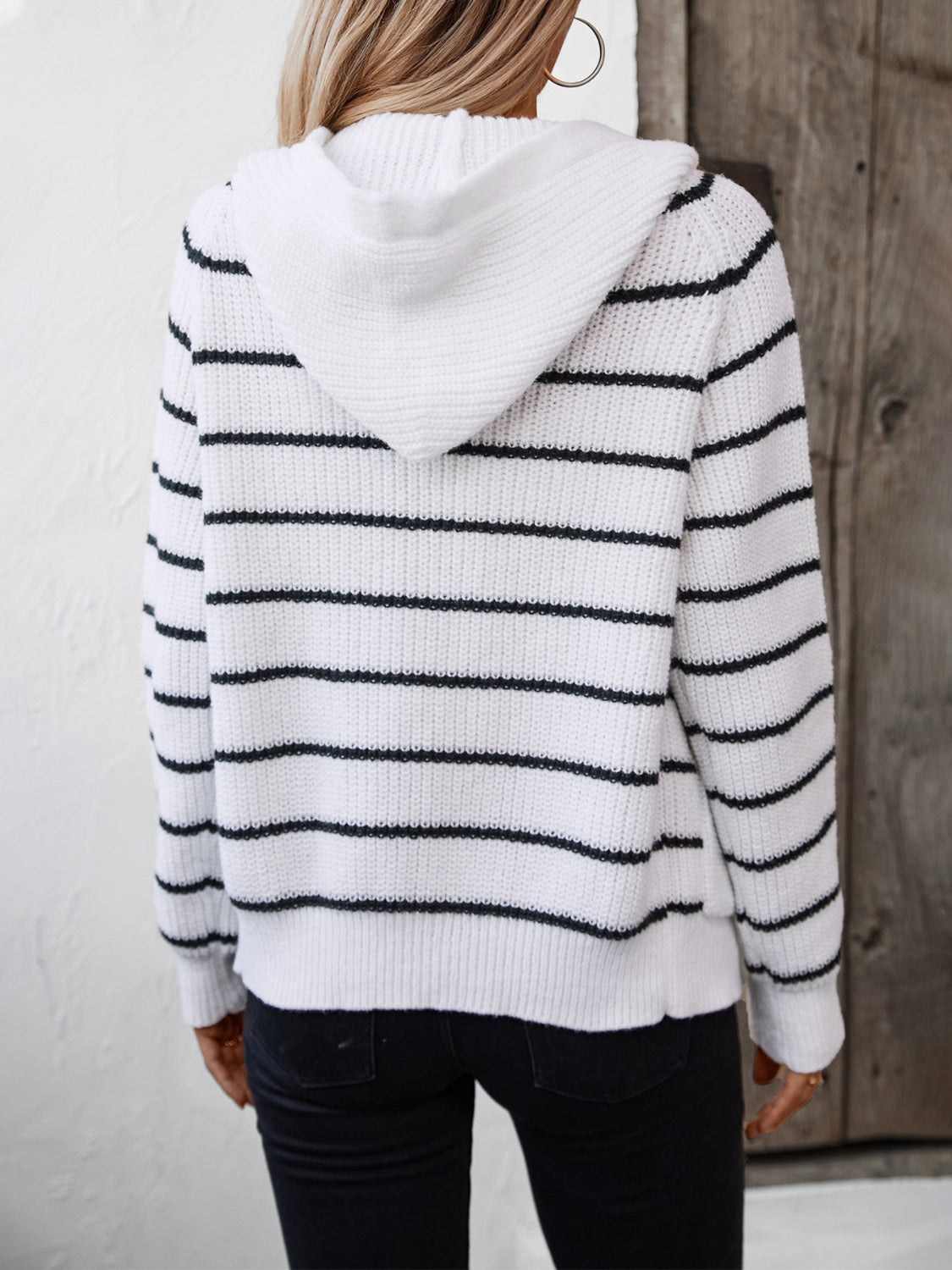 striped women's cardigan