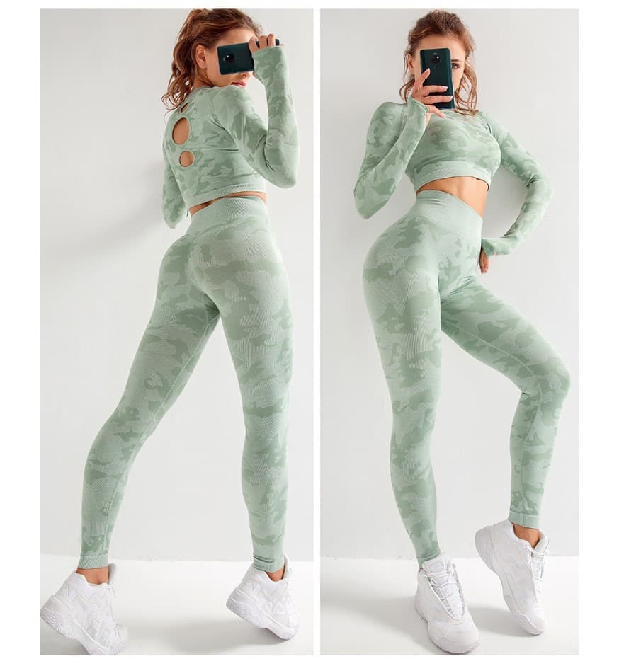 womens camouflage workout sets