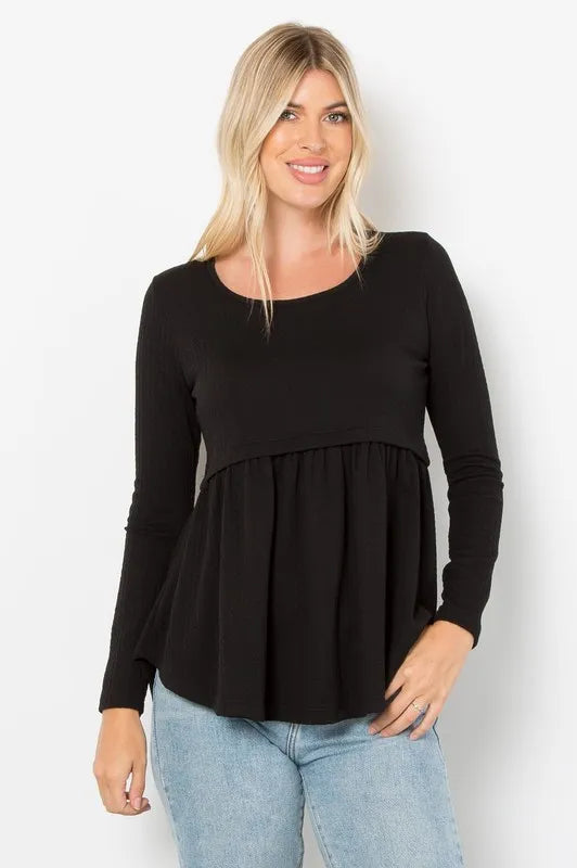 women's babydoll blouse Black