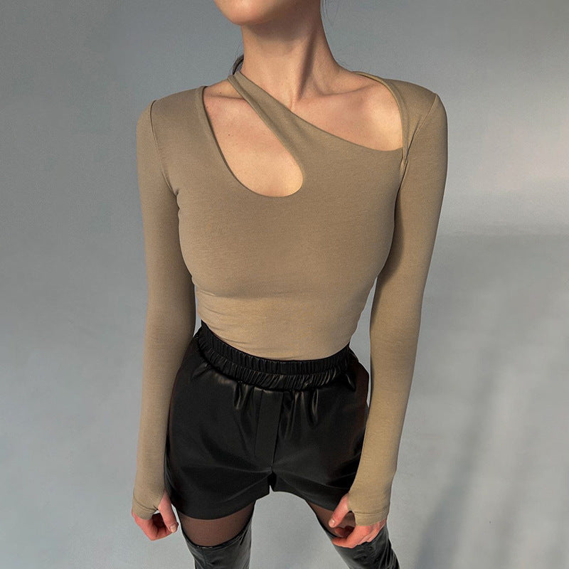 women's long sleeve bodysuit Brown