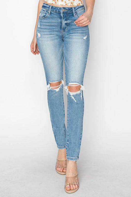 women's skinny ripped jeans