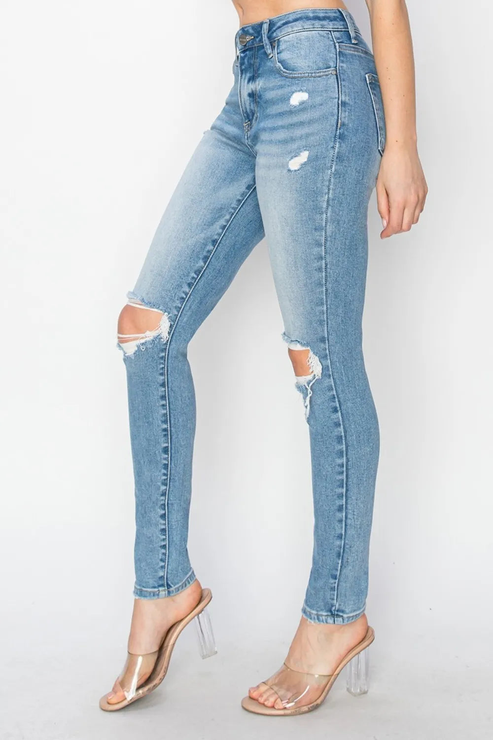 women's skinny ripped jeans