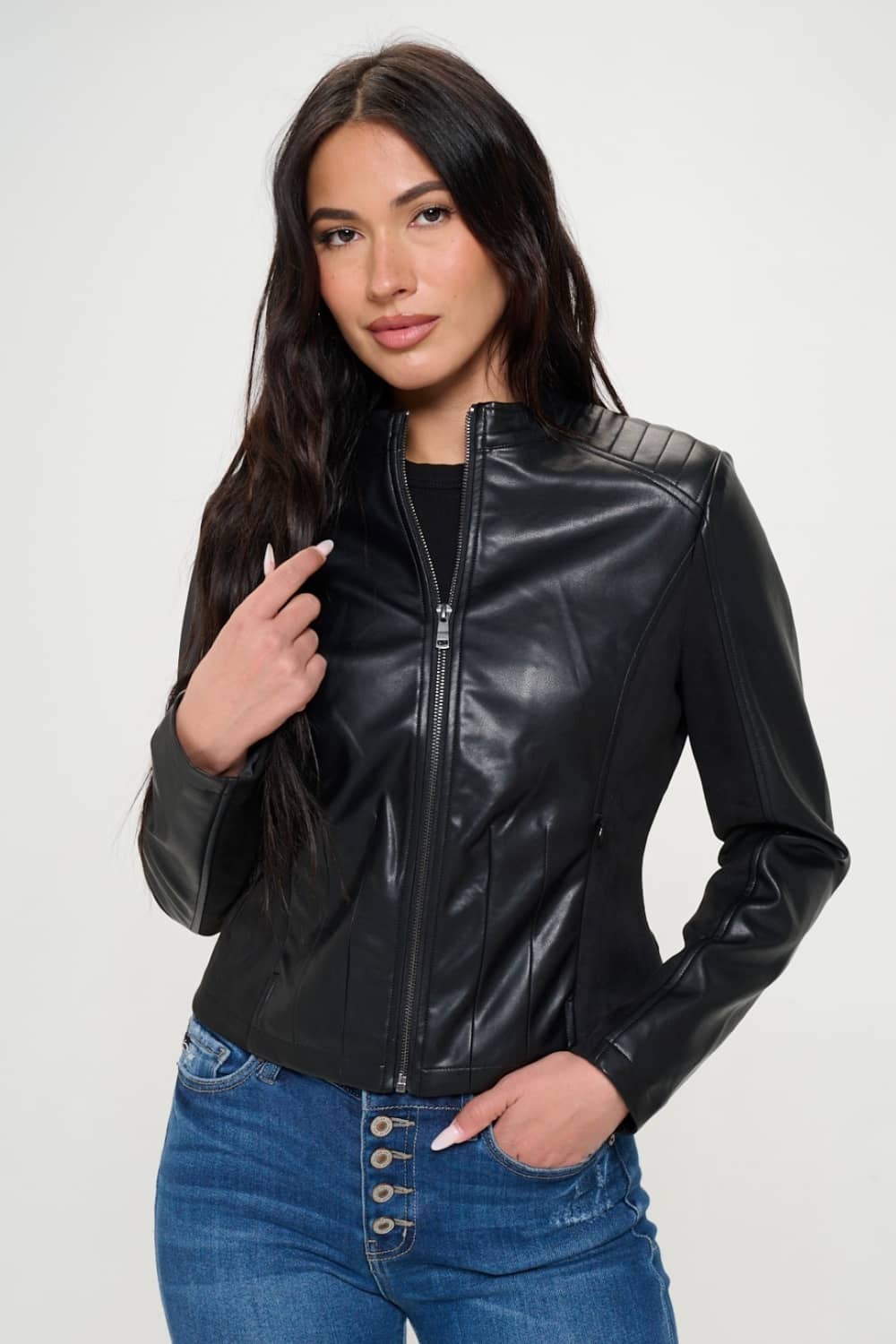 women's vegan leather jacket