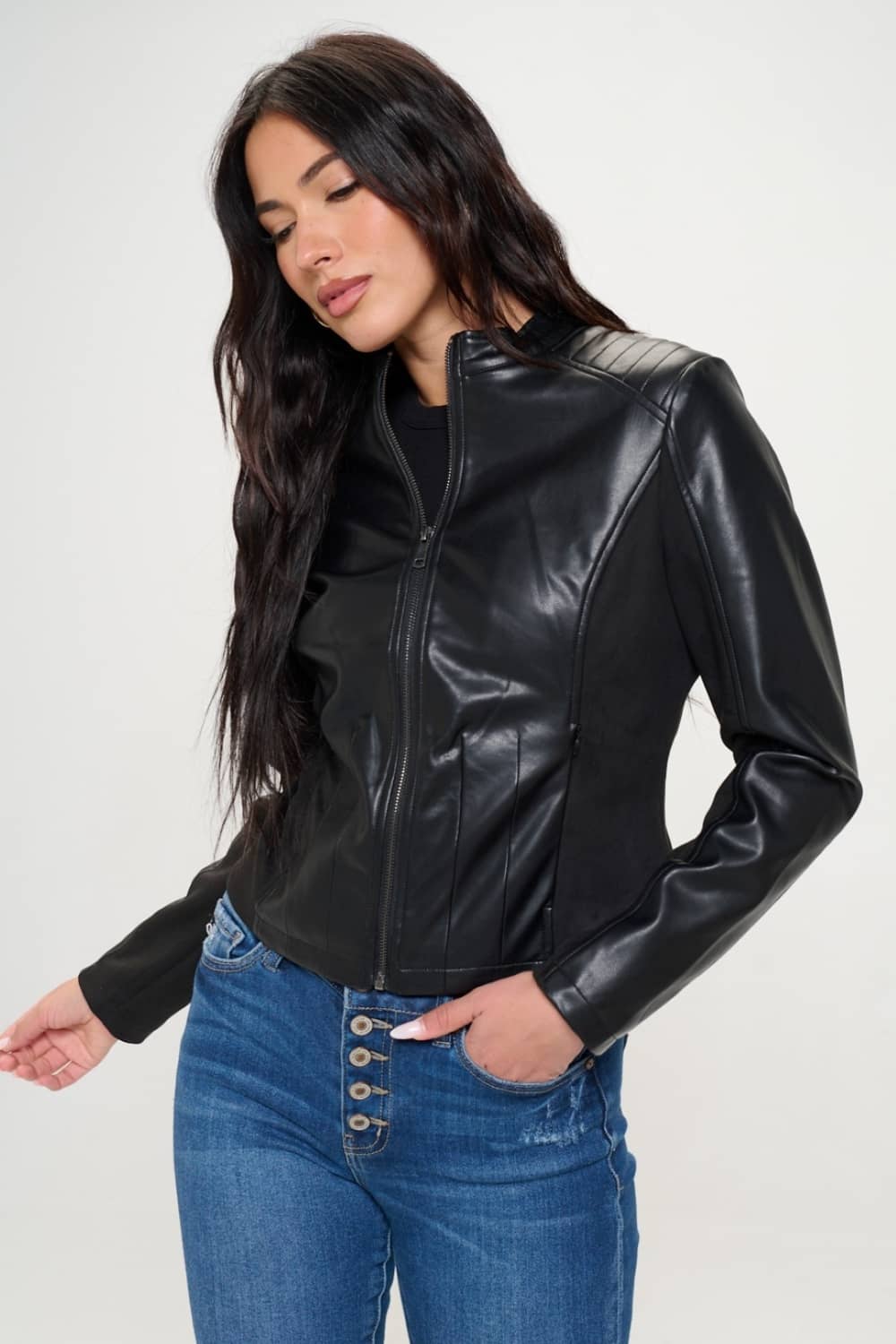 women's vegan leather jacket