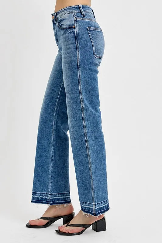 women's raw hem jeans