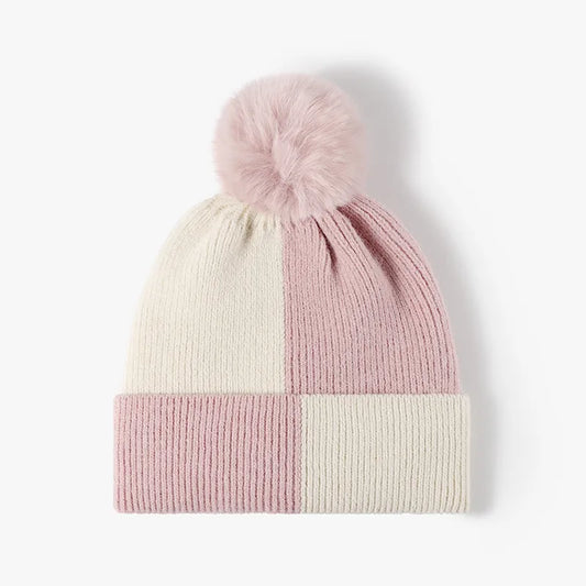 women's winter hat with pom pom Blush Pink One Size