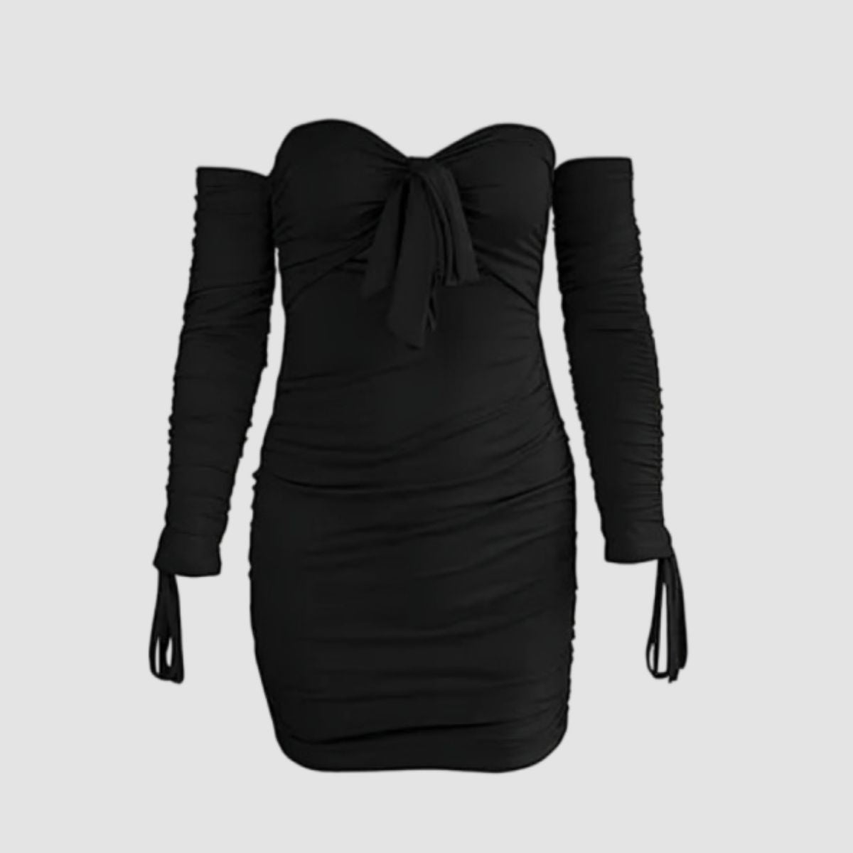 bodycon dress off shoulder Black