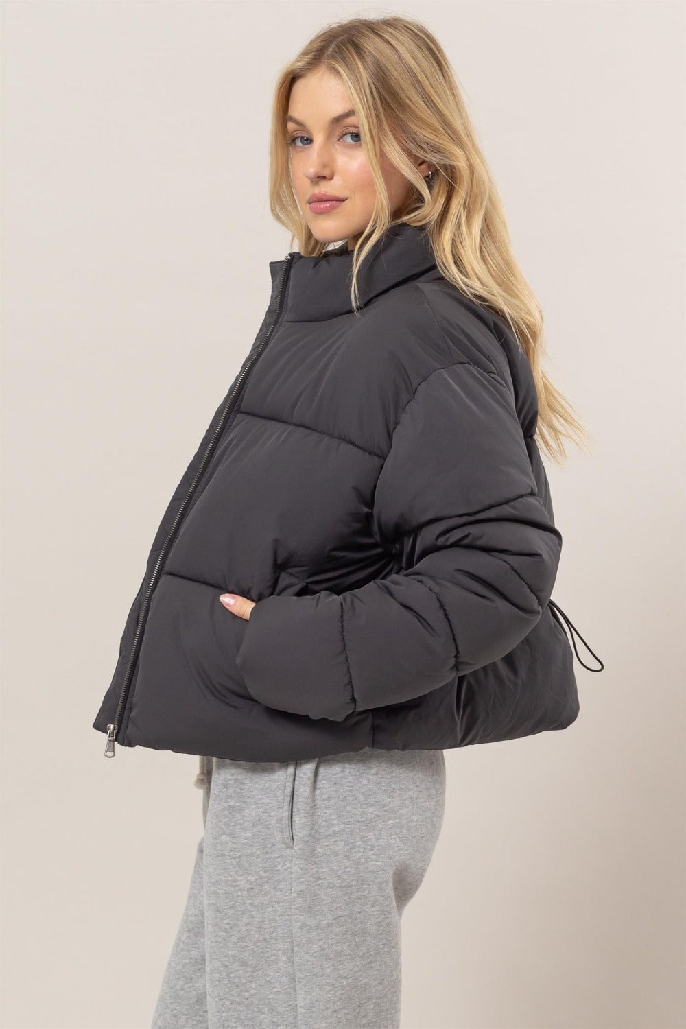 womens quilted puffer jacket