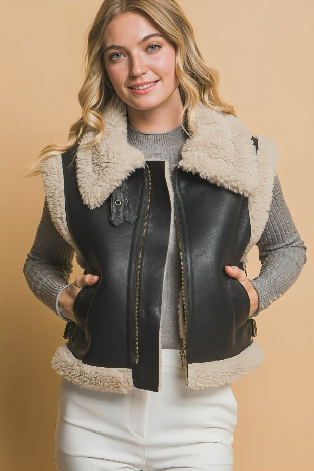 womens sherpa lined vest