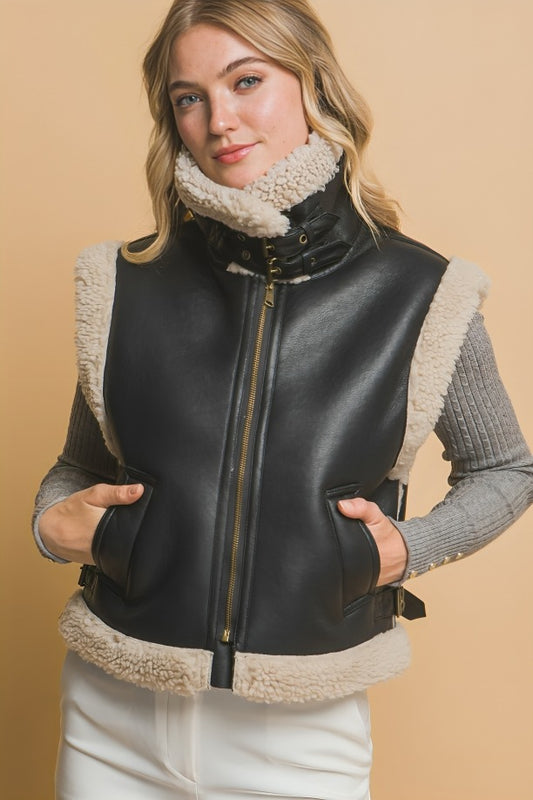 womens sherpa lined vest