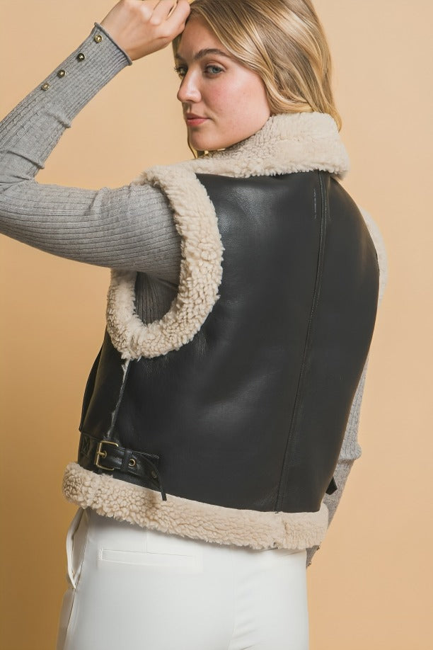 womens sherpa lined vest