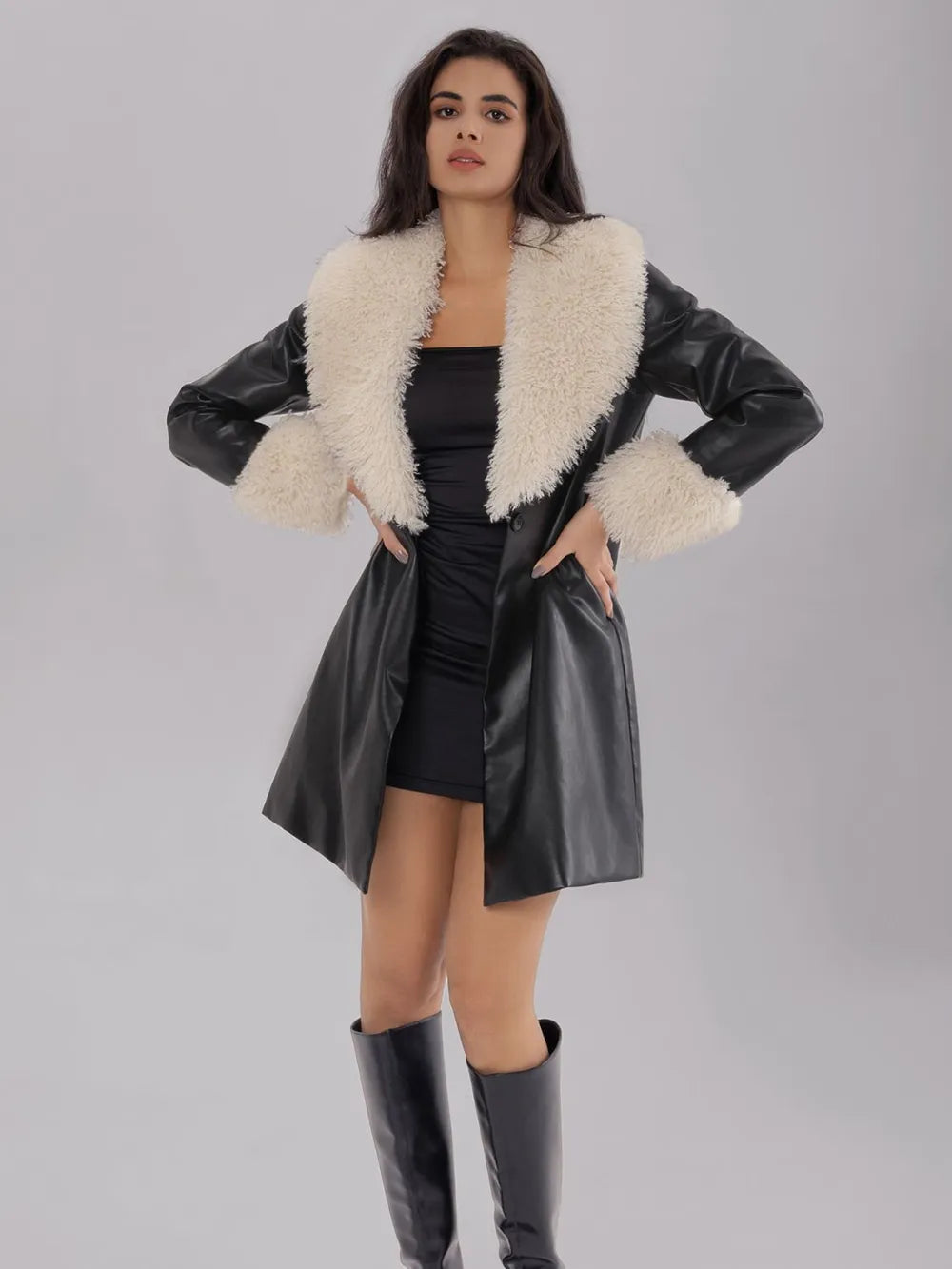 womens long black winter coat