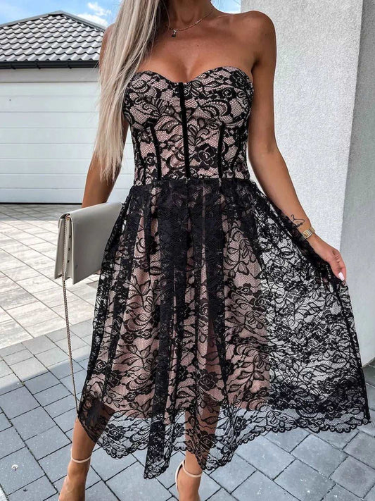 lace strapless dress