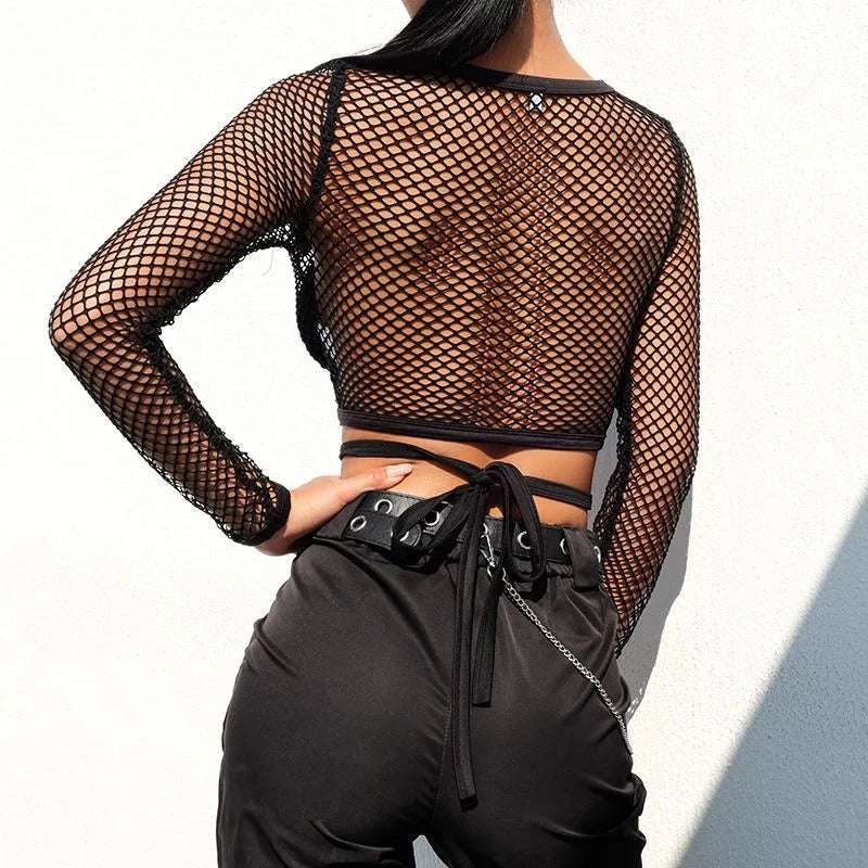 mesh top long sleeve