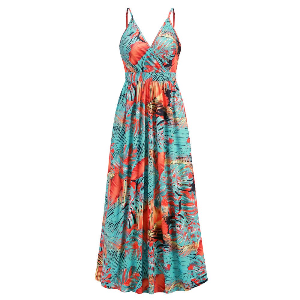 sleeveless maxi dress summer Orange