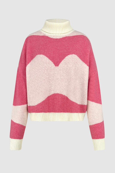 color block sweater Fuchsia Pink