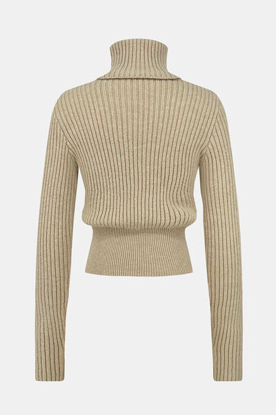 ribbed turtleneck sweater